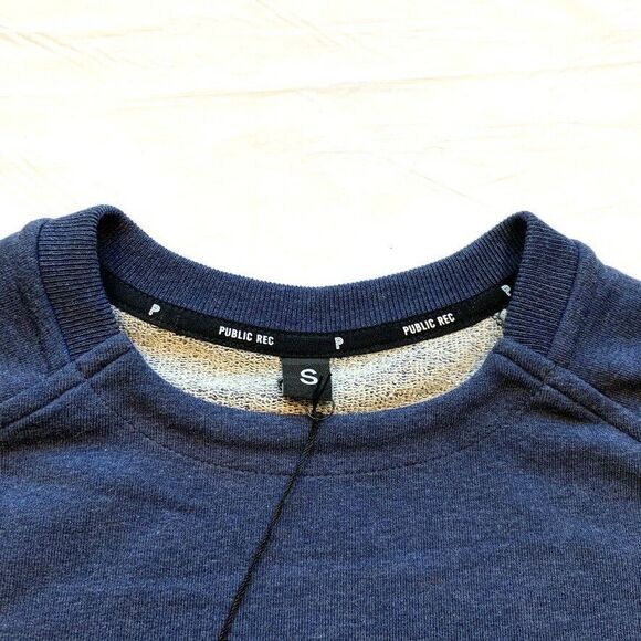NEW Public Rec Sweater Mens Small Blue Sweatshirt Weekend Crew Pima French Terry - Picture 5 of 12